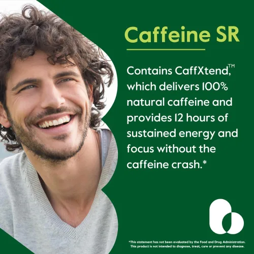 Miniatura 2 de BESTVITE Cafeína 100 mg SR (120 cápsulas vegetarianas) - Liberación sostenida - Vegana - Sin OMG - Sin gluten - Píldoras de cafeína natural