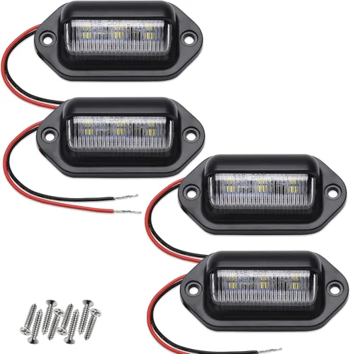 Miniatura 10 de 2 luces LED rojas para matrícula, 12 V-24 V CC impermeable 6-SMD, luz trasera universal para camión, SUV, remolque, furgoneta, RV, barcos o luz