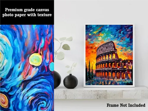 Miniatura 3 de Bestbuddy Pet 8 x 10 sin marco noche estrellada Roma, Coliseo, gladiador, hito histórico, Italia, gira mundial, pintura al óleo familiar, póster