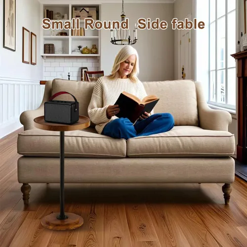 Miniatura 8 de Home Dector - Mesa auxiliar para sofá, mesa pequeña para bebidas para espacios pequeños, mesa auxiliar de café con patas de madera para sala