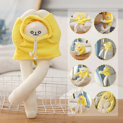 Miniatura 3 de Juguete de Peluche Hombre Banana, Muñeco Extraño Hombre Banana de 16 Pulgadas con Imán, Divertido Juguete de Descompresión Articulable de Animales