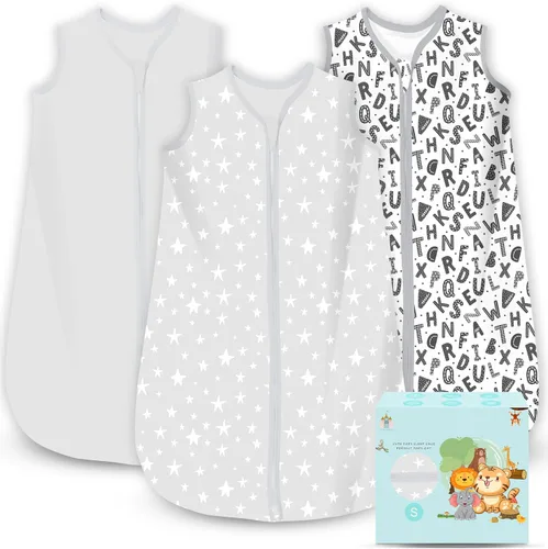 Miniatura 26 de Cute Castle Saco de dormir para bebé de 0 a 6 meses, ligero, 100% algodón, cremallera de 2 vías, TOG 0.5, manta de vestir para bebés, ropa de dormir