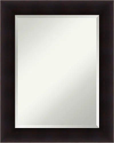 Miniatura 10 de Amanti Art Espejo de baño marrón para sobre el fregadero, espejo de tocador cuadrado de pórtico espresso de 26 x 26 pulgadas, marco de madera
