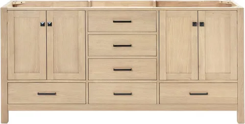 Miniatura 32 de ARIEL Cambridge - Mueble base de tocador de baño de 36 pulgadas, madera maciza, 2 puertas de cierre suave, 5 cajones de cola de milano