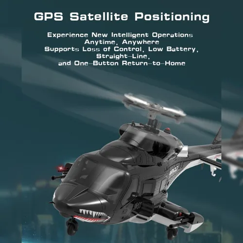 Miniatura 8 de AW-911 Helicóptero de control remoto para 16+, modelo de helicóptero Air-Wolf RC escala 1/34 con modo de acrobacias 6G/3D y posicionamiento GPS, una