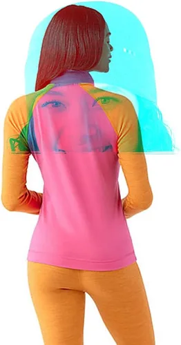 Miniatura 2 de SMARTWOOL Blusa de cuello redondo activa de lana Merino 250, de capa base, para mujer