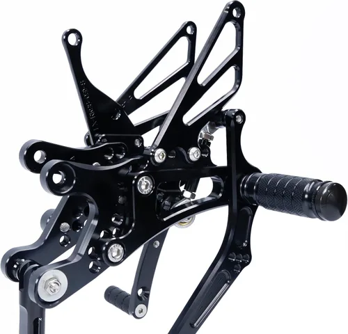 Miniatura 5 de Reposapiés de motocicleta ajustable de aluminio para Yamaha YZF R6 1999 2000 2001 2002 (negro)