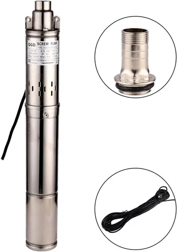 Miniatura 2 de Bomba Sumergible para Pozo Profundo Tubería de 3" DE Salida de 1" 0.25KW 0.33HP Acero Inoxidable Bombas de Agua de Tornillo para Uso Industrial