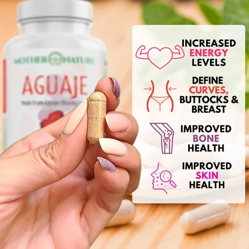 Miniatura 4 de Suplemento de fruta Aguaje, 0.017 oz x 100 cápsulas veganas, la fruta mágica para las mujeres, realza las curvas, equilibrante hormonal, cosecha
