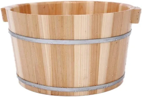 Miniatura 4 de Katzowen Barril de baño de pies, Masaje magnético bañera de pie de madera, Masajeador de baño de spa de pies para el hogar