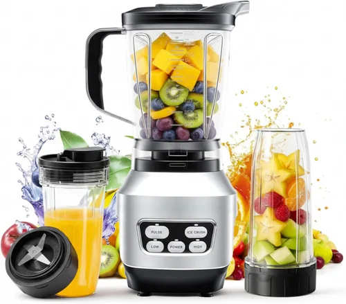 Miniatura 10 de Simple Deluxe Licuadora para batidos, potente batidora de encimera de 850 W para cocina, jarra de vidrio grande de 54 onzas, 4 velocidades con pulso