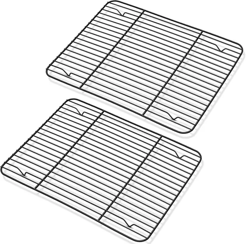 Miniatura 11 de P&P CHEF Paquete de 2 Estantes de Enfriamiento para Hornear, Rejillas de Enfriamiento de Acero Inoxidable para Cocinar Hornear Asar a la Parrilla