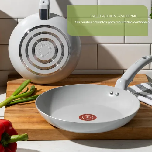 Miniatura 6 de T-Fal Refresh - Juego de ollas y sartenes de cerámica, juego de utensilios de cocina antiadherentes, 20 piezas, olla, plancha, sartenes, utensilios