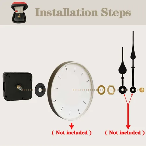 Miniatura 4 de Mecanismo de reloj de pared, de cuarzo, para armar uno mismo, a batería. Repuestos para reparar mecanismos. No incluye agujas indicadoras de horas
