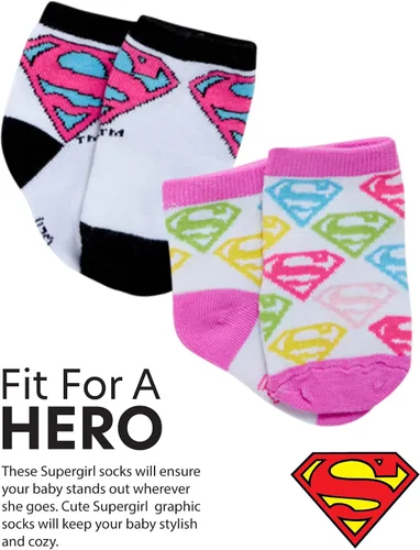 Miniatura 3 de DC Comics Baby Boys and Girls Socks - 12 Pack Batman Wonder Woman Superman Justice League Super Girl Socks 0-24M