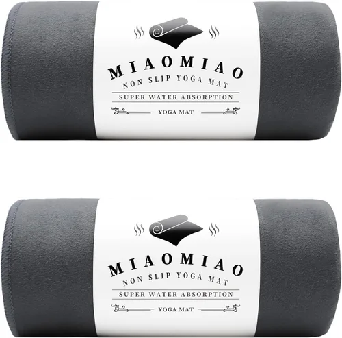 Miniatura 24 de MIAOMIAO Juego de toallas antideslizantes para yoga caliente, microfibra súper absorbente, 24.5 x 72 pulgadas, diseño antideslizante, sin lesiones