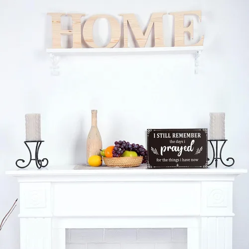 Miniatura 3 de Letrero inspirador con texto en inglés "I Still Remember The Days I Prayed", letreros inspiradores para mesa de estar, centros de mesa de madera