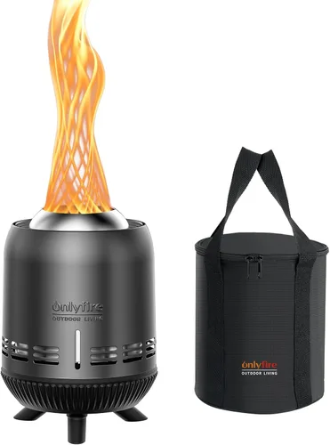 Miniatura 15 de Fogata de mesa que quema maderas/pellets, chimenea pequeña portátil con bolsa de almacenamiento para camping, tailgating, RV, patio, patio trasero