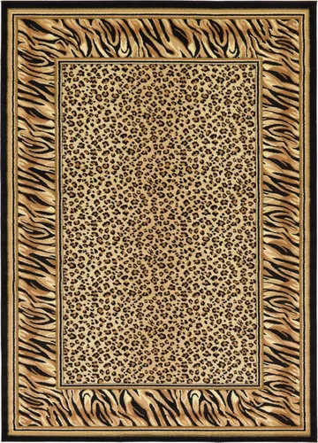 Miniatura 17 de Unique Loom Wildlife Collection - Alfombra con diseño de borde con temática de animales inspirada en el mundo salvaje, con diseño de guepardo