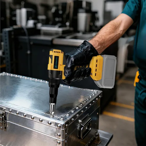 Miniatura 7 de Kit de herramienta de remache sin cable compatible con batería Dewalt 20V (solo herramienta), pistola de remache sin cable sin escobillas con 3