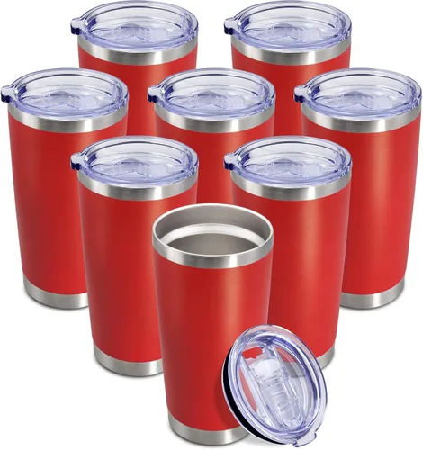 Miniatura 32 de Vaso de viaje de café de 20 onzas a granel con tapa, acero inoxidable de doble pared aislada al vacío, tazas con recubrimiento en polvo, para Rosa