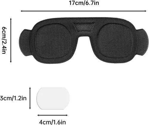 Miniatura 5 de Combo de acolchado de espuma y película de vidrio templado para DJI Goggles N3 – Almohadilla ocular a prueba de polvo y protector de pantalla HD