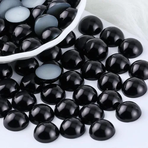 Miniatura 34 de 1500 PIEZAS 4mm Perlas Blancas de Media Parte Plana para Manualidades Joyería Álbum de Recortes Decoración de Uñas, Perlas de Parte Plana para Blanco