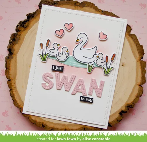 Miniatura 3 de Lawn Fawn Swan Soiree - Juego de sellos transparentes de 4 x 6 pulgadas y juego de troqueles personalizados a juego (LF2219, LF2220), paquete de 2