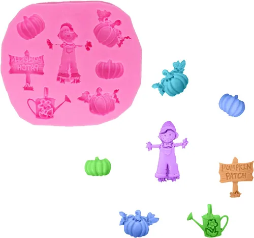 Miniatura 3 de Moldes de silicona con forma de espantapájaros de calabaza para Halloween, herramientas de decoración de pasteles, bricolaje, chocolate, dulces