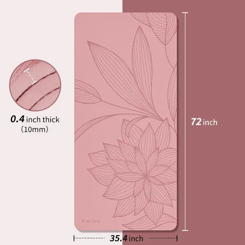 Miniatura 2 de PAIDU Esterilla de Yoga Grande - 72' x 36' x 0.4' Ancho Extra y Grueso, Cómodo, Antideslizante Esterilla de Ejercicio - Funciona Genial en Todos