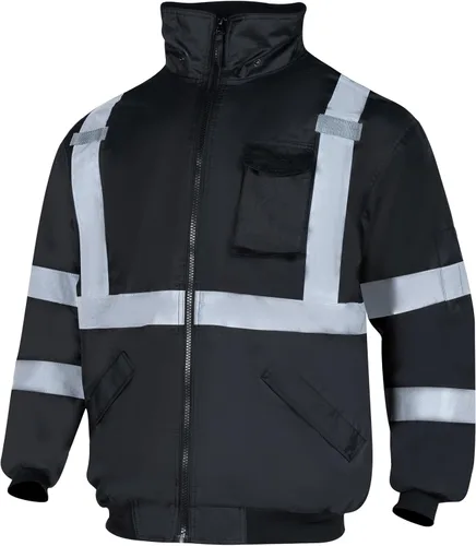 VENDACE Chaquetas de seguridad reflectantes de alta visibilidad para hombres Forro polar de invierno ANSI Clase 1 Chaqueta bomber con capucha Hi Vis