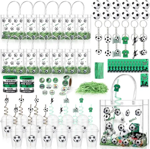 Miniatura 10 de Yungyan 87 piezas de regalos de fiesta de voleibol, 12 juegos de suministros de fiesta de cumpleaños deportivos, bolsas de regalo, incluyendo bolsa