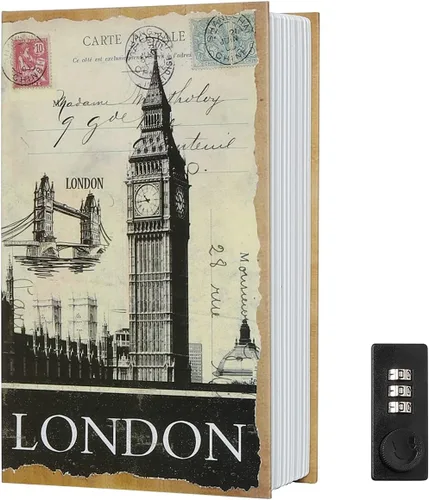 Miniatura 12 de Caja Fuerte de Libro para Almacenamiento, Caja de Seguridad con Cerradura de Combinación Premium, Caja Fuerte de Libro Portátil, Perfecta para Casa