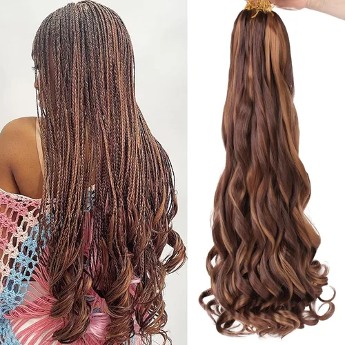 Miniatura 26 de Unionbeauty - Cabello rizado francés trenzado de 10 pulgadas, trenzas rizadas estilo Bob francés, cabello de ganchillo, 8 paquetes de trenzas