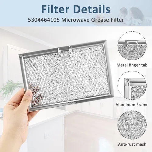Miniatura 2 de WB06X10608 5304464105 - Filtro de grasa para microondas de 7-5/8 x 5 pulgadas, apto para microondas Frigi-daire G-E L-G Reemplazo de microondas