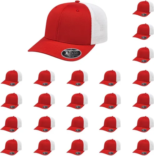 Miniatura 112 de Cap America i8502 Flexfit 110 Premium - Gorra de camionero de perfil medio con 6 paneles de malla trasera con protección UV y cierre ajustable Azul