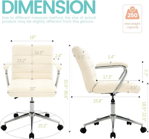 Miniatura 2 de Silla de escritorio de terciopelo para oficina en casa, silla tapizada ajustable giratoria con ruedas, silla de computadora copetada con respaldo