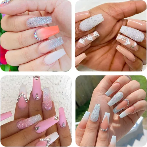 Miniatura 6 de HUETFAT 8800 piezas de diamantes de imitación negros AB Pixie para uñas, microgemas de 0.047 pulgadas con purpurina para uñas, mini diamantes