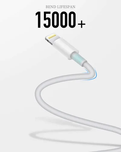 Miniatura 2 de Uzento Cable de carga para iPhone, paquete de 2 cables USB a Lightning originales con certificación Apple MFI de 6 pies, cable de carga rápida