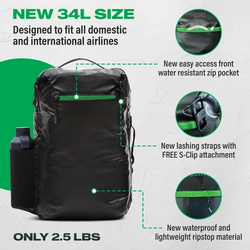 Miniatura 40 de COR Surf Mochila de viaje de mano Island Hopper 2.0 Mochila ultraligera aprobada para artículos personales 28L Negro Edición impermeable