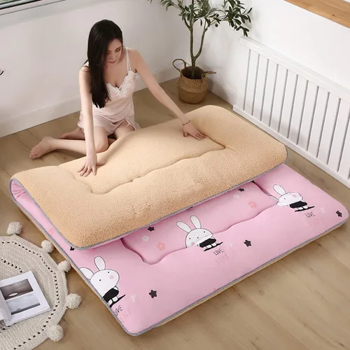 Miniatura 17 de Cubrecolchón de futón plegable japonés, colchón enrollable, colchón individual para dormir, para camping, 3.1 in de grosor, cama portátil de Negro