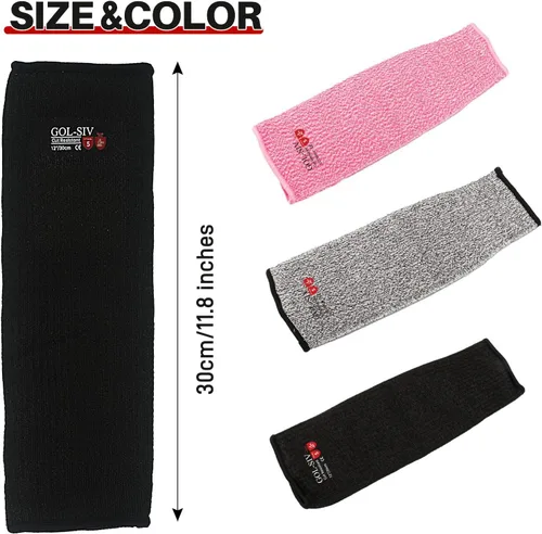 Miniatura 8 de Protectores de brazo para piel fina y moretones, mangas resistentes a cortes para hombres y mujeres, mangas de Kevlar, mangas de protección de nivel