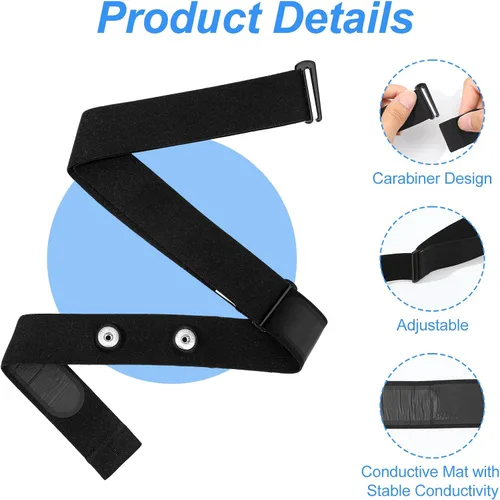 Miniatura 3 de Correa de repuesto para monitor de frecuencia cardíaca para monitor de frecuencia cardíaca suave, ajustable, correa de repuesto para el pecho