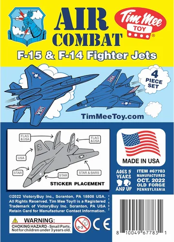Miniatura 5 de TimMee Aviones de Combate de Plástico Army Men - 4 Aviones Azules Fabricados en Estados Unidos