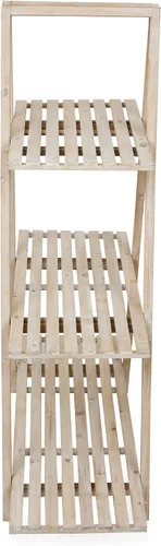 Miniatura 8 de Alpine Corporation MBB168 Estante de almacenamiento triangular de madera moderno de 3 niveles, 50 pulgadas de alto, acabado natural
