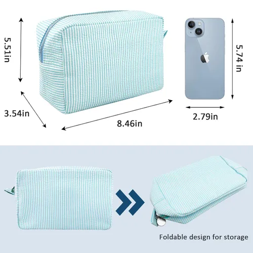 Miniatura 4 de Bolsa de maquillaje GFU para mujeres, linda bolsa de cosméticos, bolsa ligera de aseo y maquillaje, gran bolsa organizadora de almacenamiento