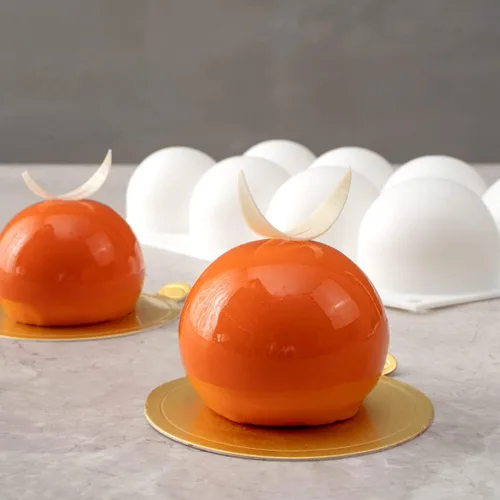 Miniatura 7 de Restaurantware -Molde de bola de 8 cavidades de pastelería, 1 molde de chocolate listo para horno - Molde de silicona blanca flexible, congelable
