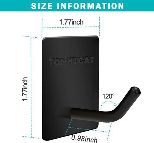 Miniatura 2 de Ganchos adhesivos resistentes, ganchos de pared autoadhesivos de acero inoxidable, ganchos adhesivos para toallas para cocina y baño, ganchos