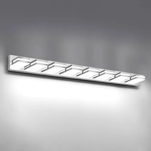 Miniatura 10 de IZORRO Luces LED modernas para baño (8 luces, regulables), iluminación de pared acrílica blanca mate, luces de tocador para baño sobre espejo, 6000