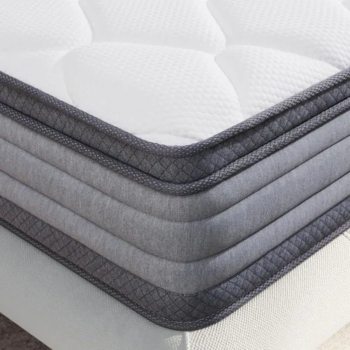 Miniatura 6 de Colchón híbrido tamaño Queen de 12 pulgadas, colchón híbrido en una caja, espuma viscoelástica de gel y resortes embolsados individuales, soporte